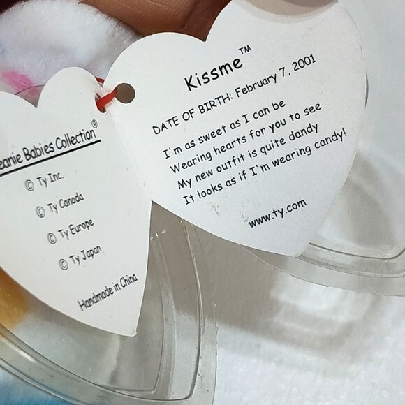 Ty Beanie Babies Kissme & Mr. 2001 Wedding Bears Heart Tags Collectible Plush - Picture 4 of 8